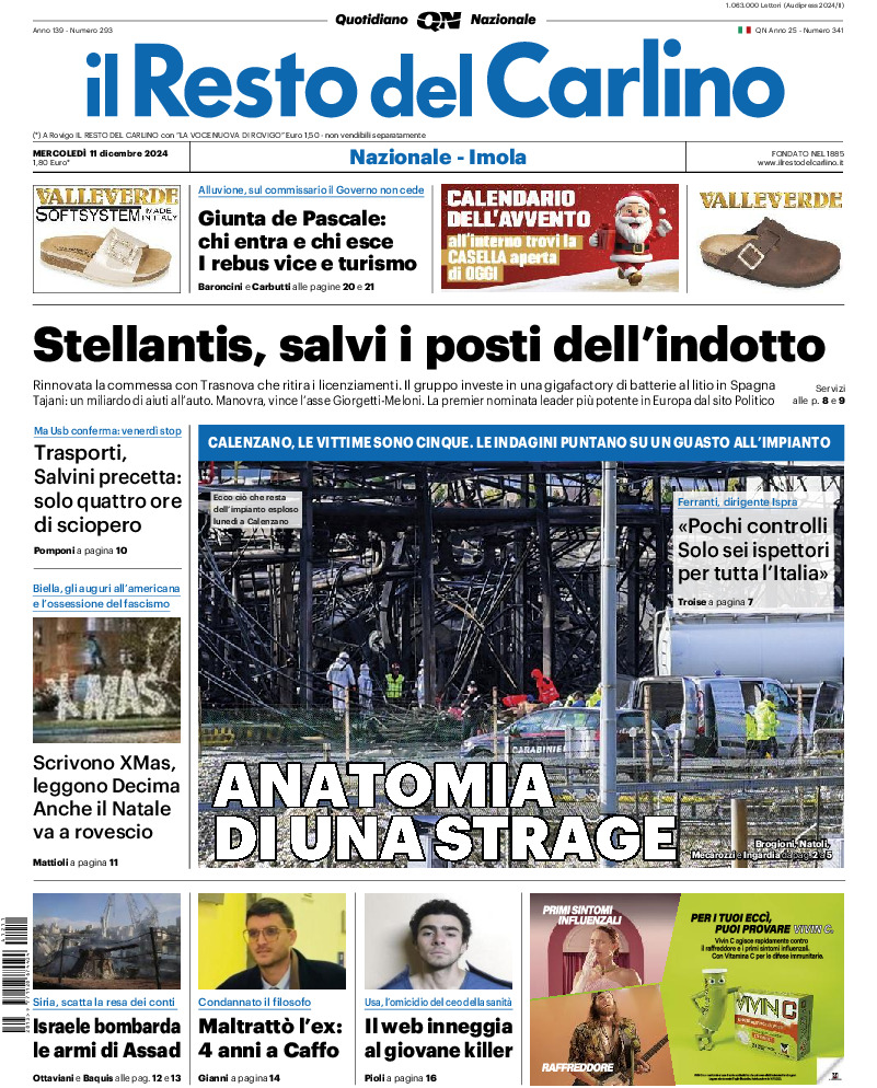 Prima-pagina-il resto del carlino-edizione-di-oggi-20241211